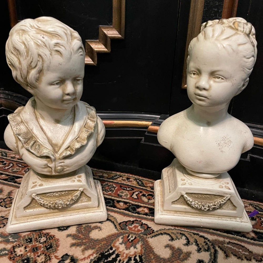 Antique Cream Bust Statues